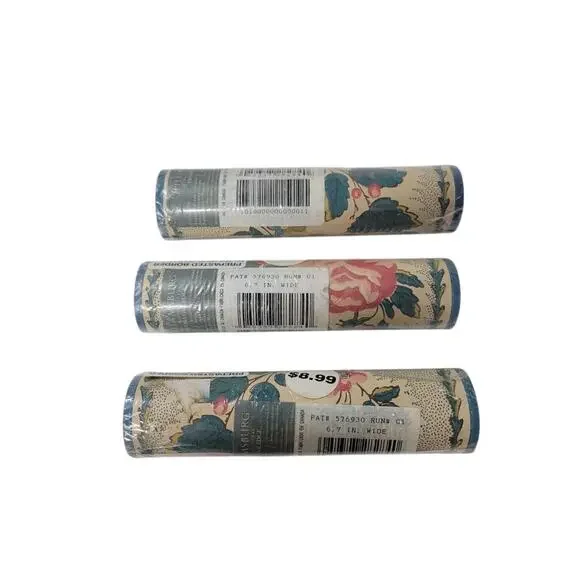 🌺 3 Rolls Williamsburg PAT#576930 Vinyl Wallpaper Border 15Yrd Floral Vintage - Picture 2 of 4